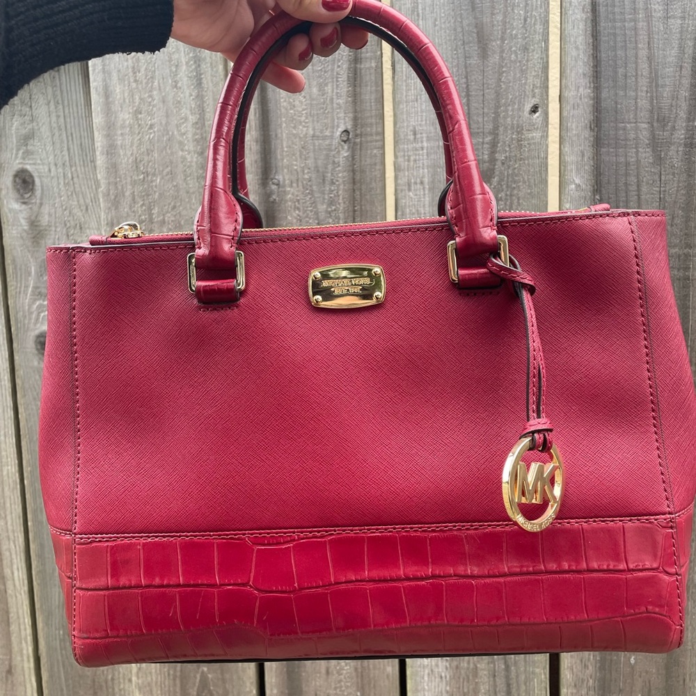 Michael Kors Michael Kors  Embossed Leather Medium Satchel